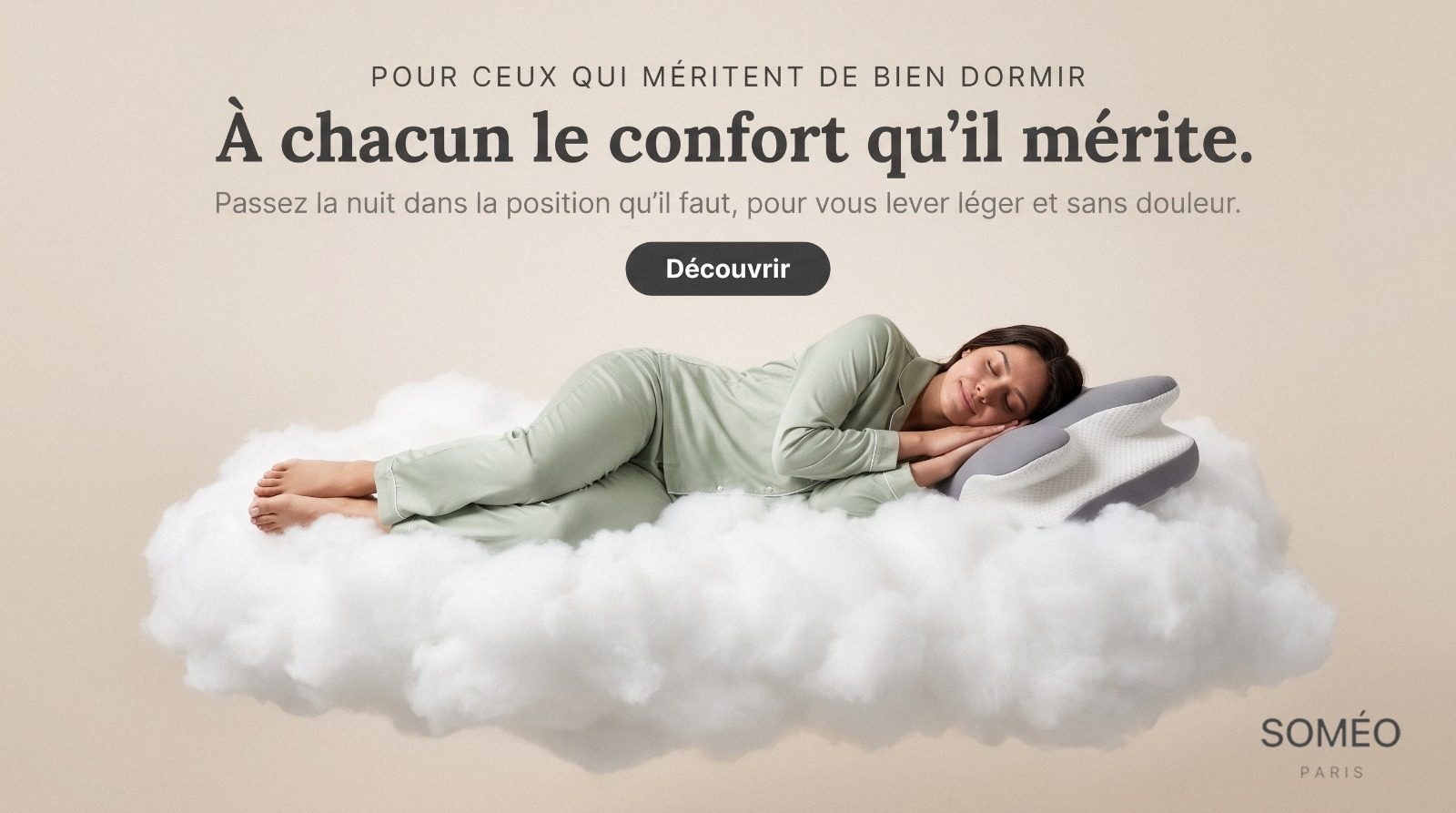 Oreiller ergonomique Som&eacute;o - &Agrave; chacun le confort qu'il m&eacute;rite